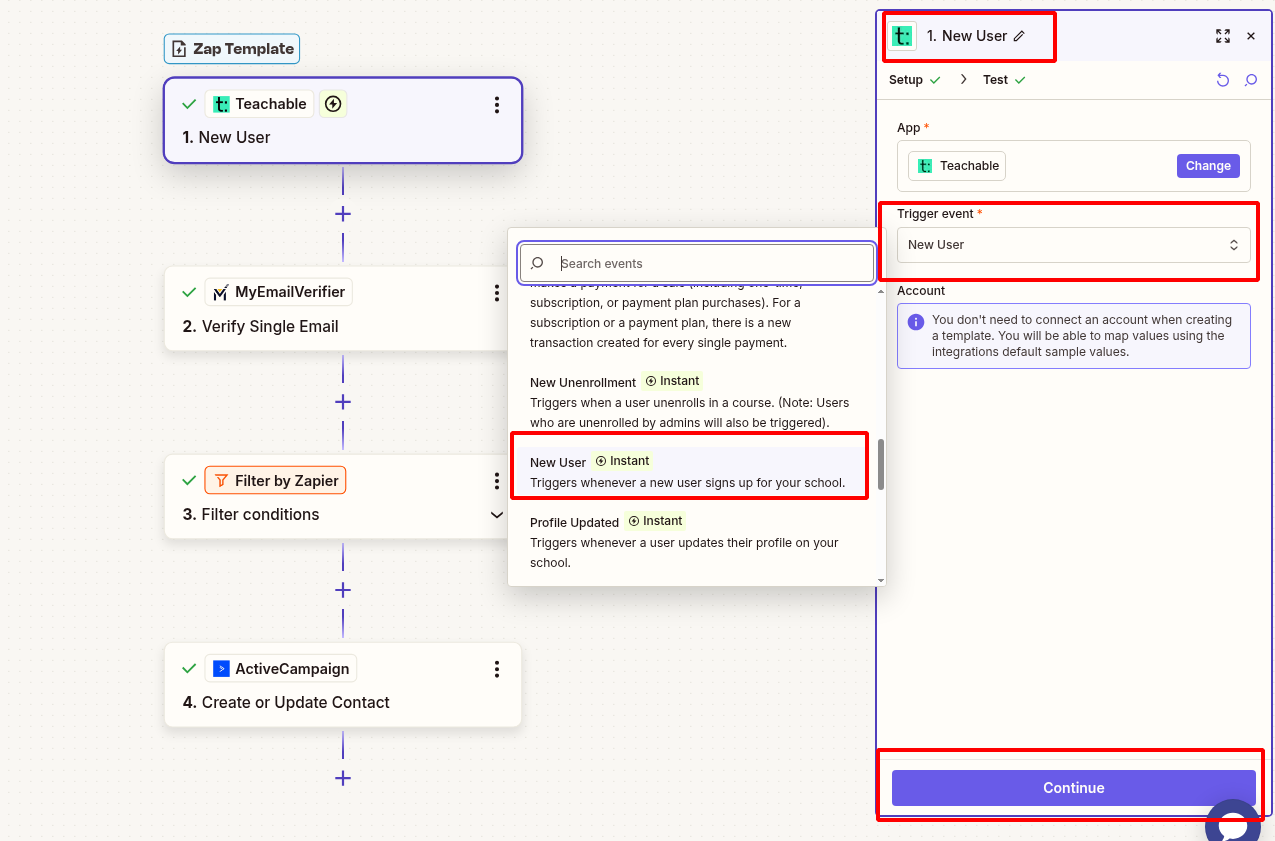 Teachable trigger configuration