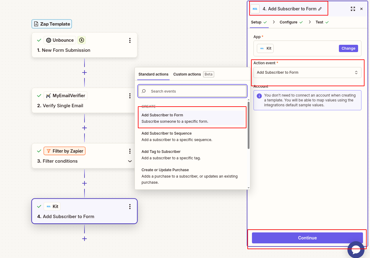 Add ConvertKit subscriber from Unbounce