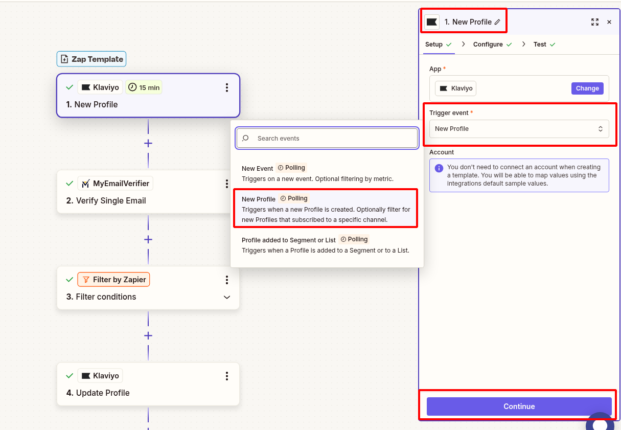 Klaviyo trigger setup