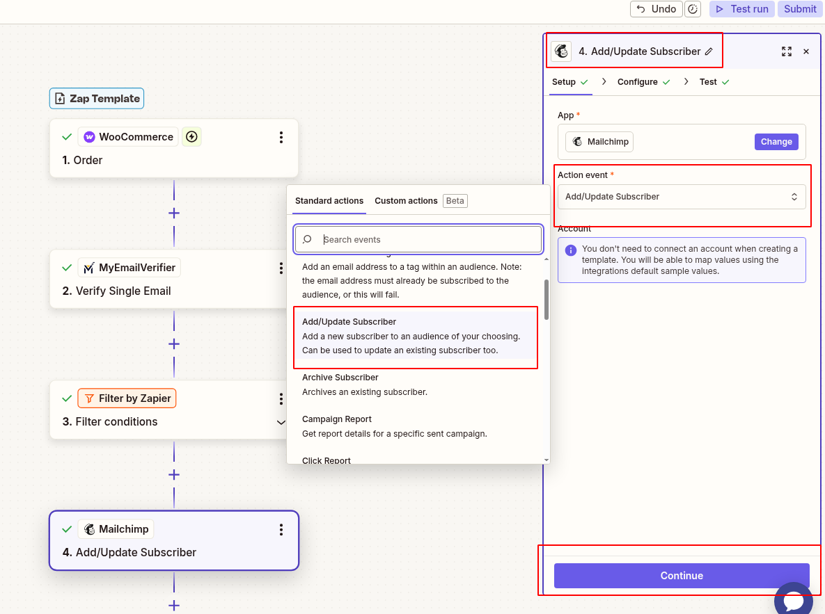 Add verified WooCommerce customers to Mailchimp subscriber list