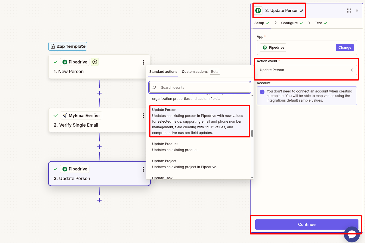Update Pipedrive person with verification results